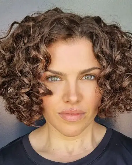 Jaw-length Layered Curly Bob