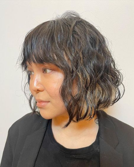 Soft Angled Bob With Fringe