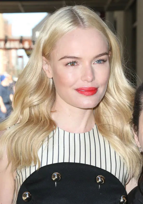 Kate Bosworth Center Parted Long Blond Hairstyle