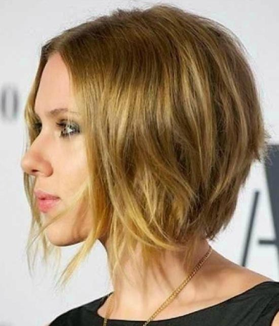 Scarlett Johansson Angled Bob Hairstyle