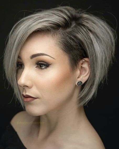 Inverted Bob Hairstyle With Side Bang