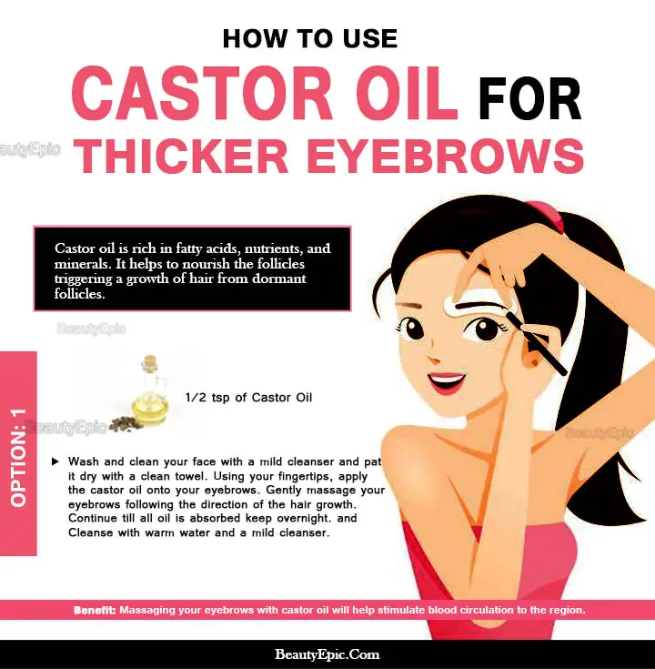 how to apply castor oil for eyebrows