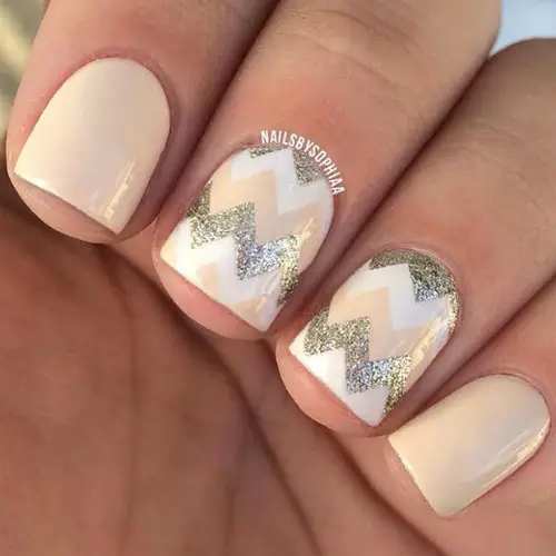 Pink Winter Snowflake Nail Art Design