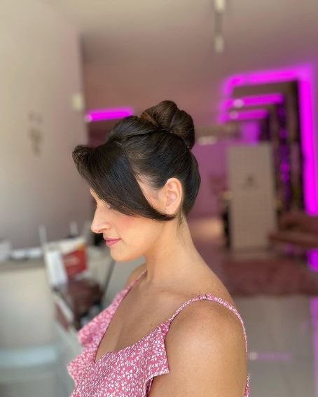 Chignon With Side Swept Bang