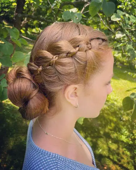 Dutch Braid with Tiny Braid Updo