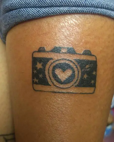Heart On Camera Tattoo
