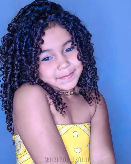 Berry Blue Sweeting Baby Curly Hairstyle
