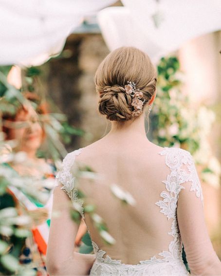 Twisted Low Updo Wedding Hairstyle