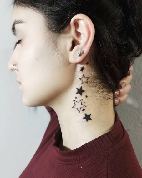 Big And Small Star Combination Tattoo