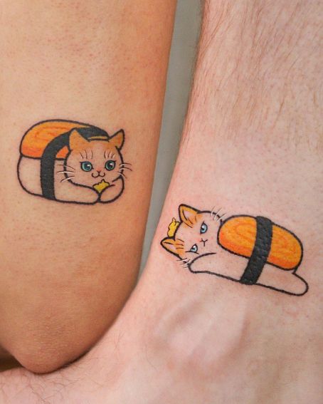 Cat Tattoo For Cute Couple