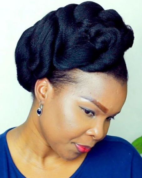 Stunning Twisted Bridal Updo Hairstyle for Black Women