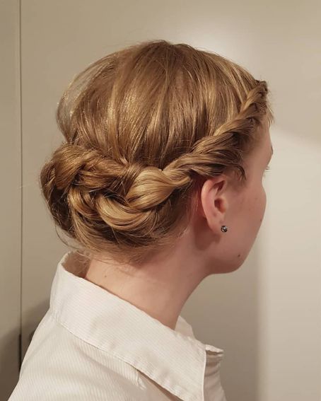French Rope Braided Updo Hairstyle
