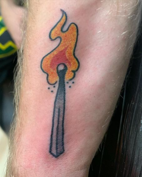 The Matchstick Burning Tattoo On The Wrist