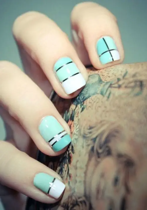 Striping Tape Nail Designs for Short Nails