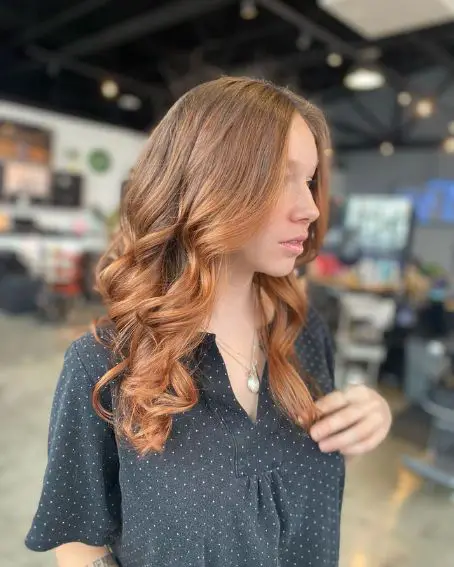 Red And Brown Shaggy Layered Hairstyle