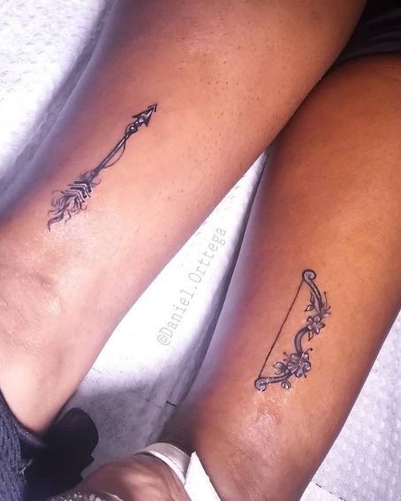 Bow And Arrow Tattoos For A Couple