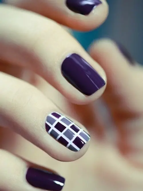 Blue Geometric Nail Art