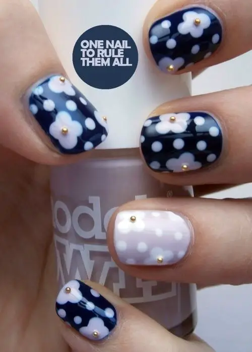 Spring Polka Dot Nail Art