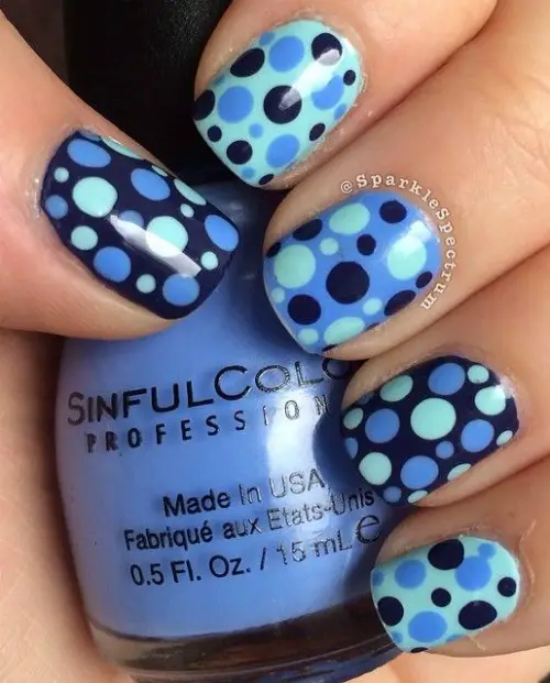 2-Color Polka Dot Nail Art