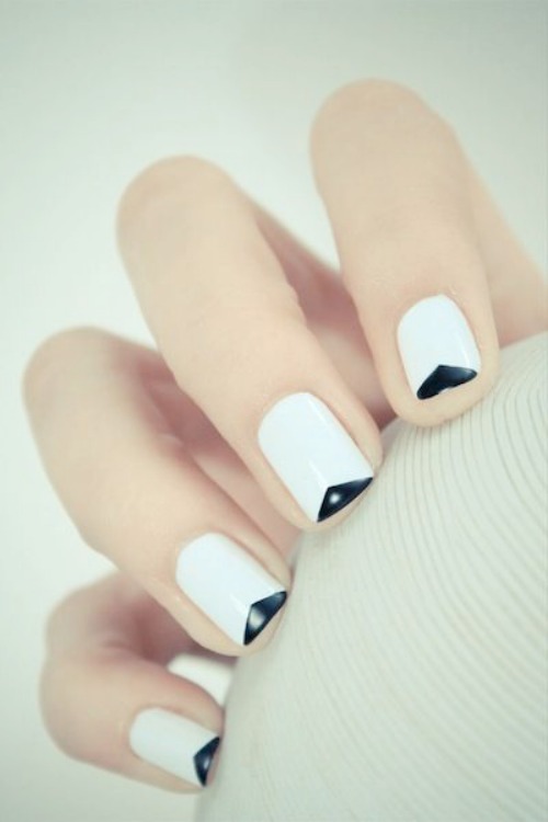 White Glam Nail Art Design