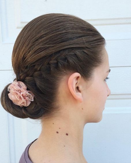 Peek A Boo Side Braid Updo