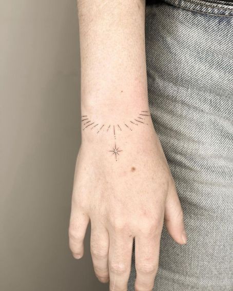 Fine Liner Small Star Tattoo On Hand