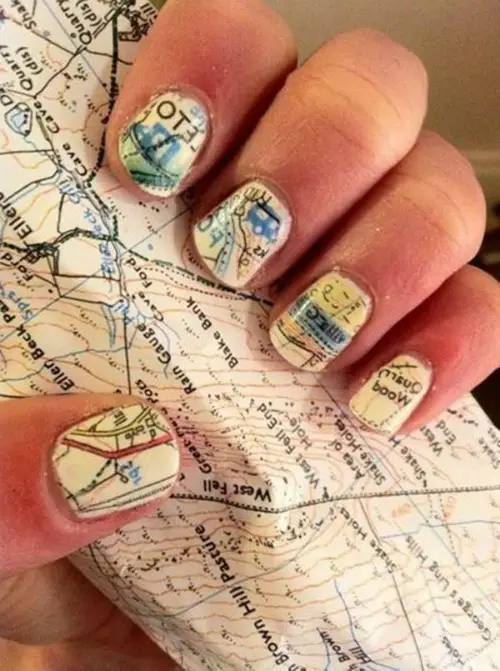 Nail Design with Newspaper