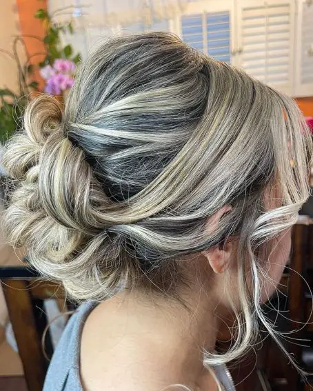 Blonde Messy Updo