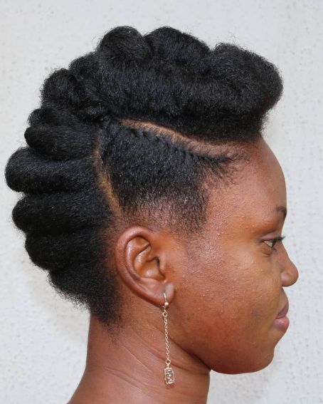Mohawk Updo Hairstyle In Natural Hair for Black Women