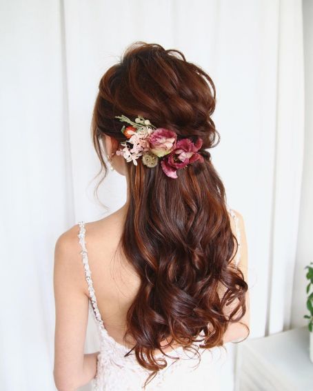 Half Up Half Free Wedding Hairstyle