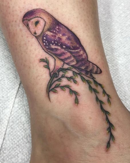 Owl Tattoo On Ankle