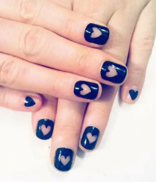 Hearts Design Nail Art