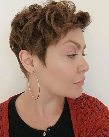 Light Brown Locks And Curly Pixie Cut