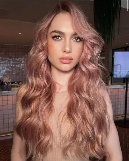 Pretty Pink Long Hairstyle