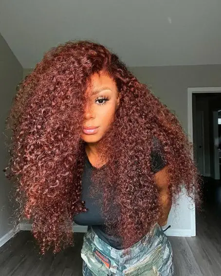 Volume-packed Brown Curly Hairstyle