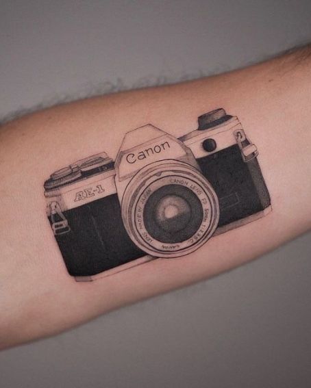 Simple And Best Nikon Camera Tattoo