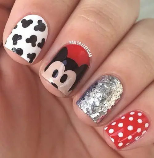 Disney Nail Art Design for Short Nails