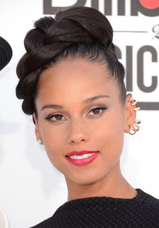 Alicia Keys Large Glossy Updo