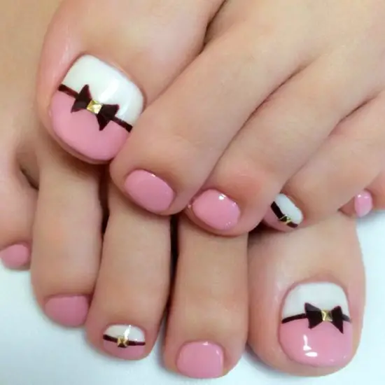 Cute Multi Color Toe Nail Design