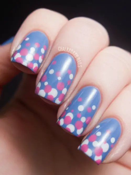 Gradient Polka Dot Nail Art