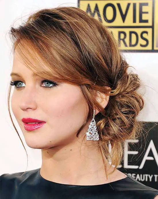 Jennifer Lawrence Updo for Long thin Hair