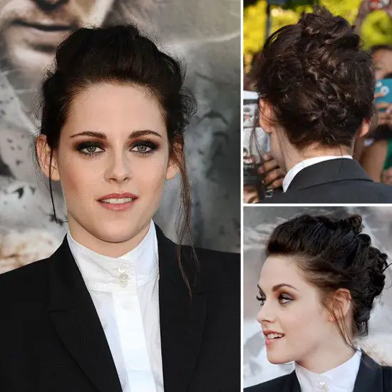 Kristen Stewart Updos for Medium Length Hair