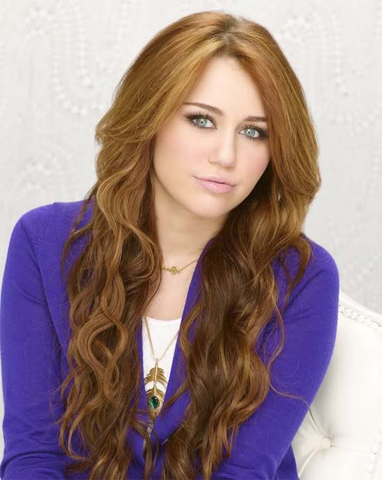 Miley Cyrus Curly Hair with Bangs