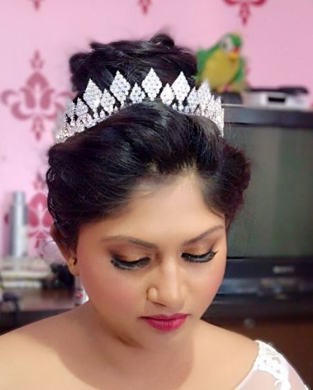 Huge High Bun with Crown Wedding Hairstyle