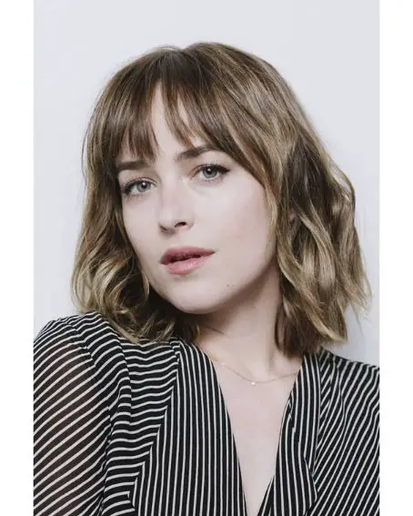 Dakota Johnson In Short Hair With Bangs