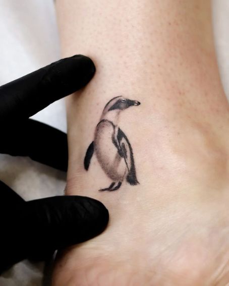 African Penguin Tattoo On Ankle