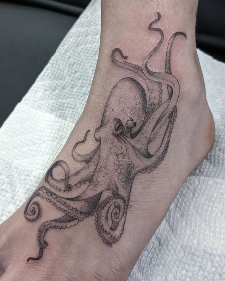 Octopus Tattoo On Ankle