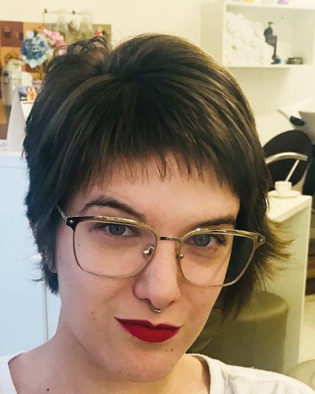 Short Textured Pixie Hairstyle With Fringes