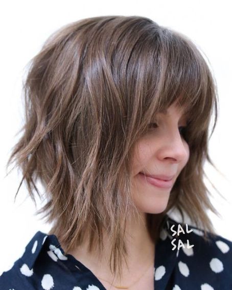 Modern Shaggy Bob With Fringe Hairstyle