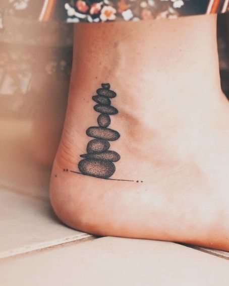 Stepping Stones Tattoo On Ankle